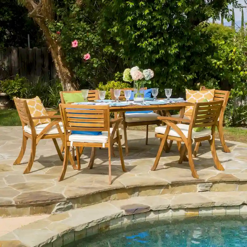 Hermosa7 Piece Acacia Wood Dining Set by Christopher Knight Home