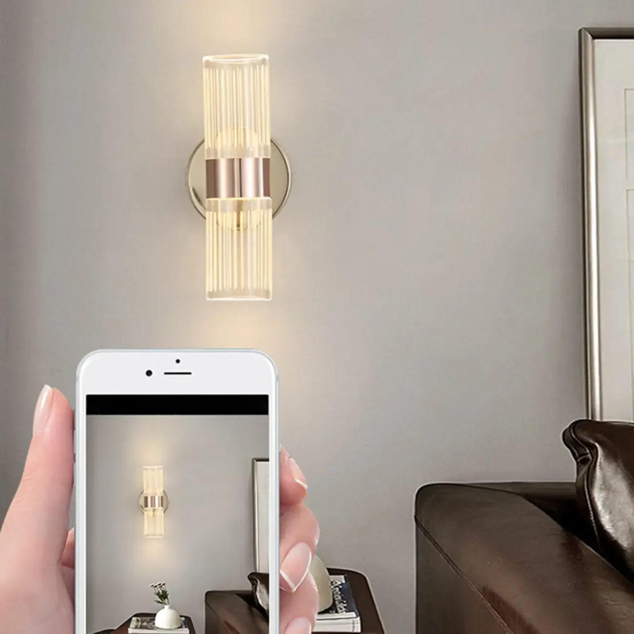 Modern Clear Acrylic Gold Ambient Wall Sconce