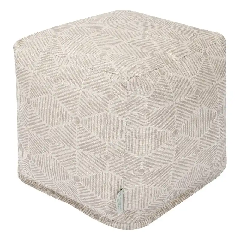 Small Indoor Cotton Twill Ottoman Pouf Cube with Polystyrene Fill – Machine Washable