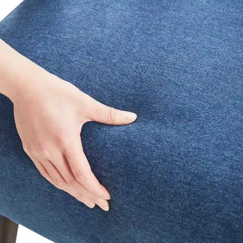 Mid Century 27.7 Upholstered Arm Chair with Solid Wood Frame and Ottoman