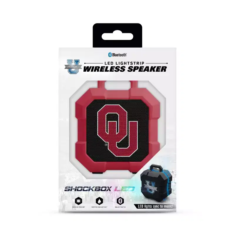 NCAA Oklahoma Sooners LED Shock Box Bluetooth Speaker