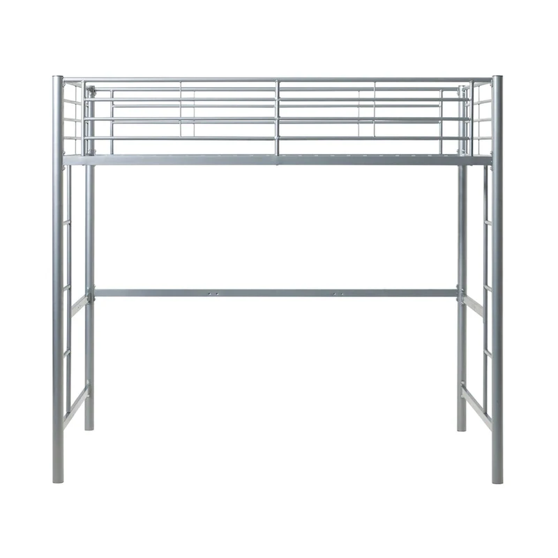 Middlebrook Abner Silver Metal Deluxe Twin Loft Bed