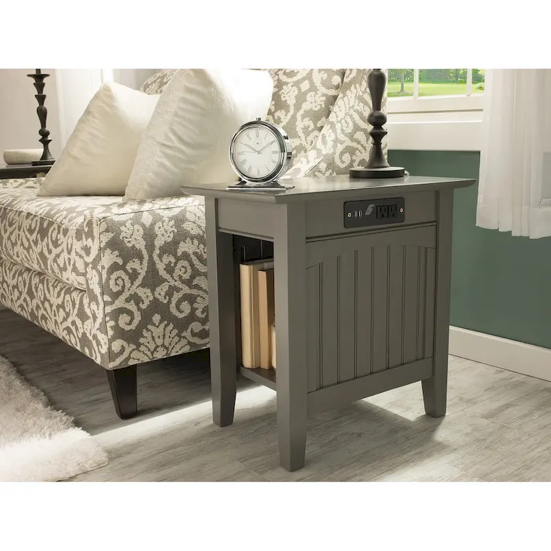Nantucket Chair Side Table with Built-in Charger