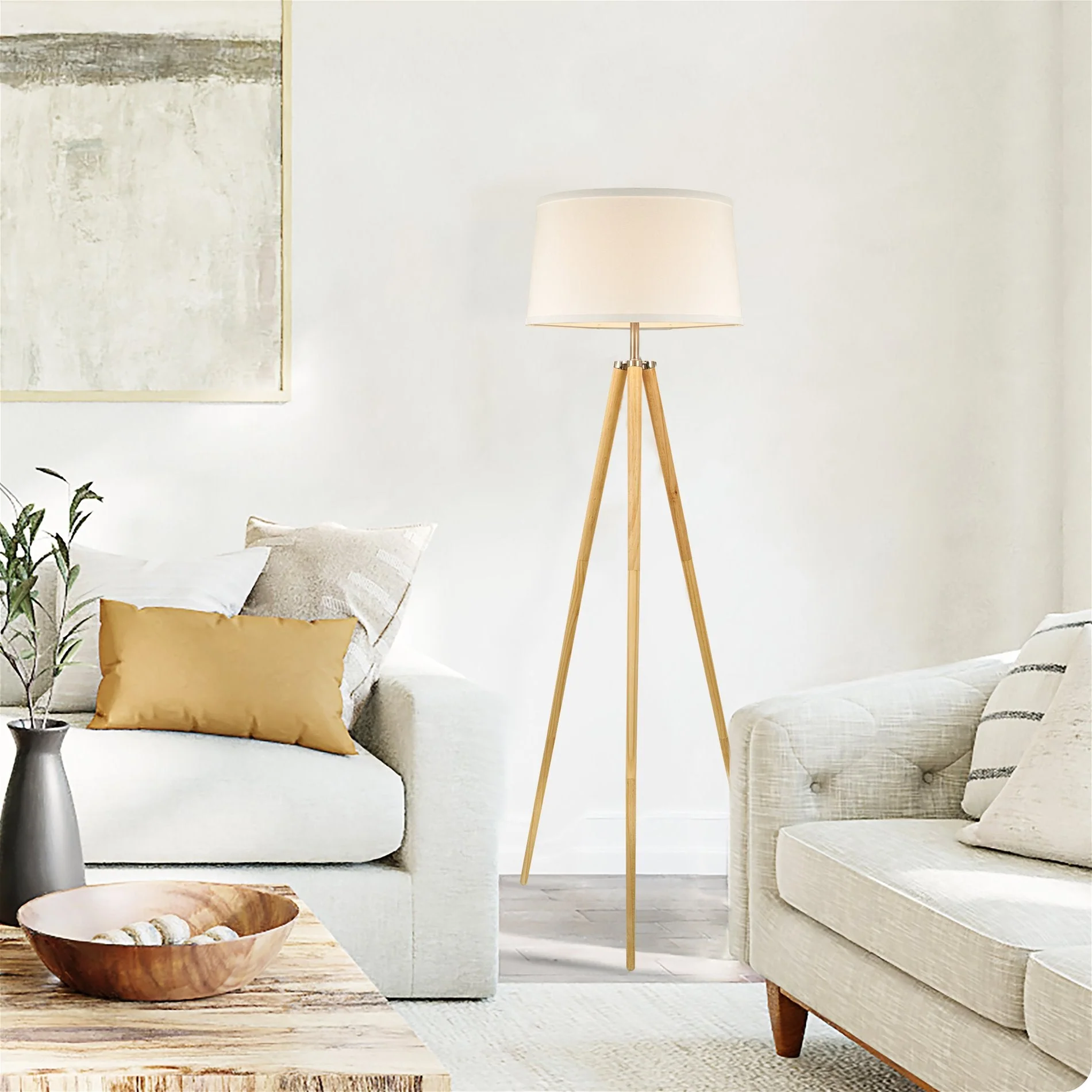 Grace 61 Mid Century Modern Tripod 9W LED Floor Lamp