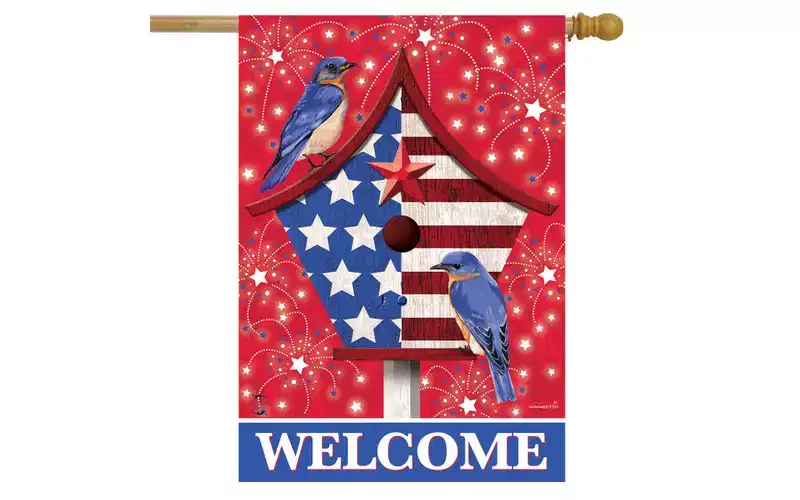 Briarwood Lane Summer House Flag 40x28 For Outdoor American Bluebirds For Summer House Flag