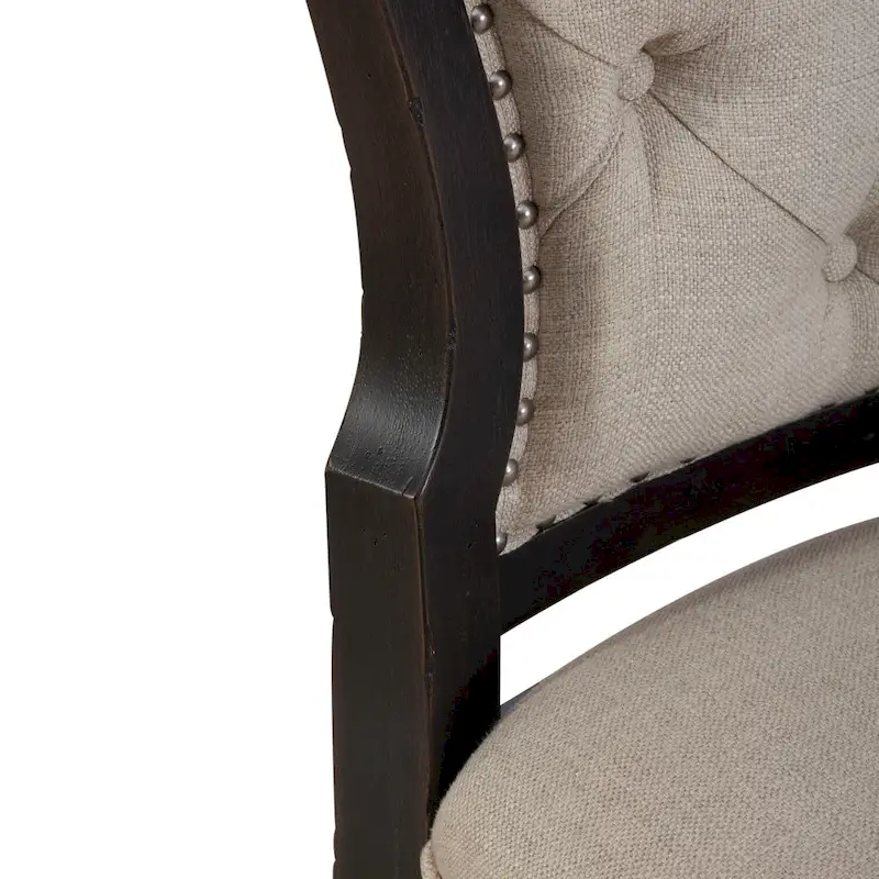 Americana Farmhouse Upholstered Tufted Back Side Chair (Set of 2)