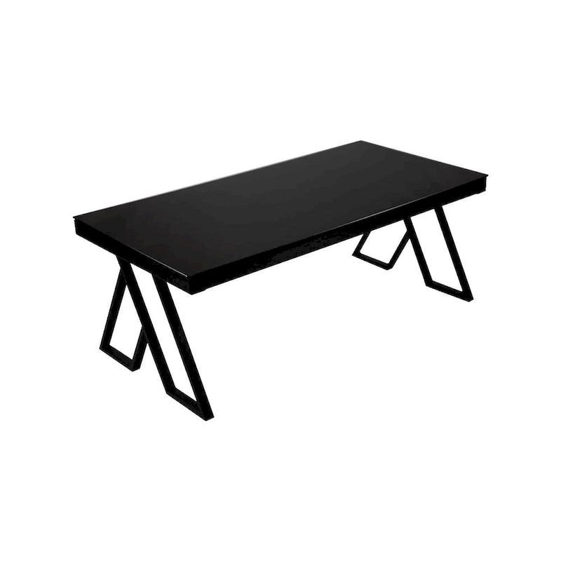 46  Tempered Glass Tabletop Metal Wrough Coffee Table Living Room