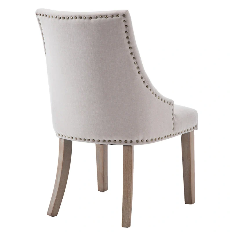 Mid-century Modern Dining chairs Button Tufted Accent Chairs with Nailhead Trim Set of 2