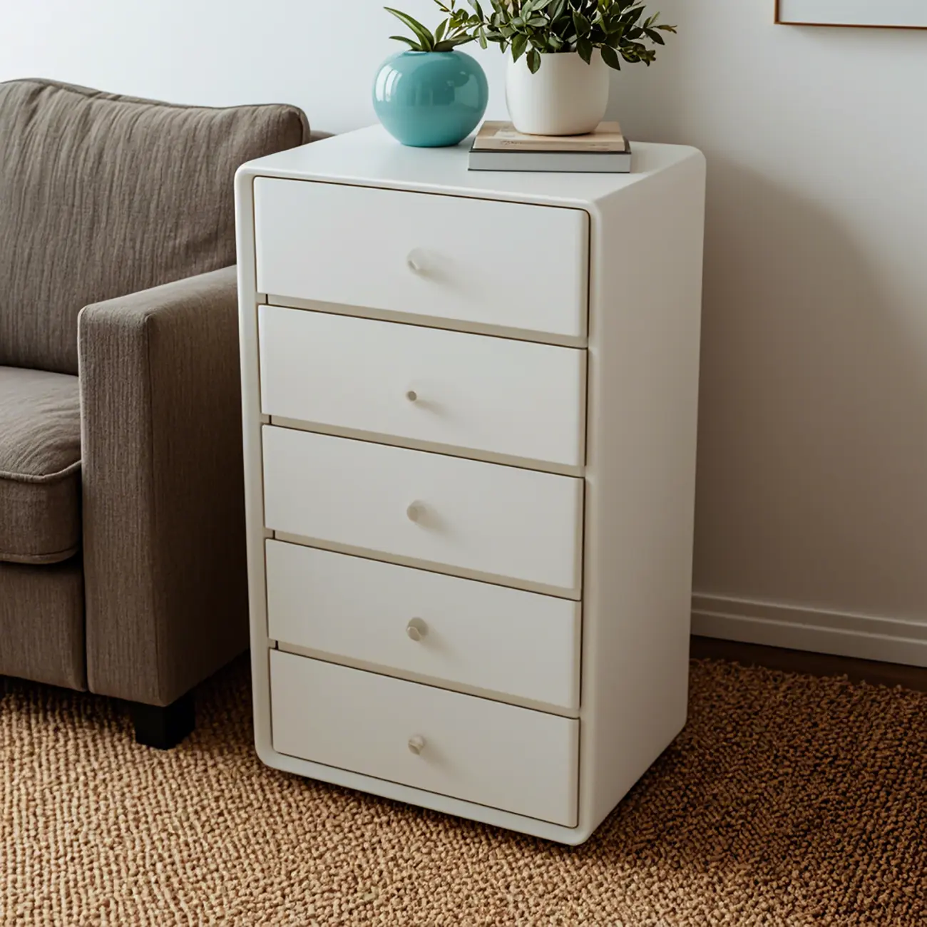 Classic Wooden Dressers in Beige with Soft Close Drawers