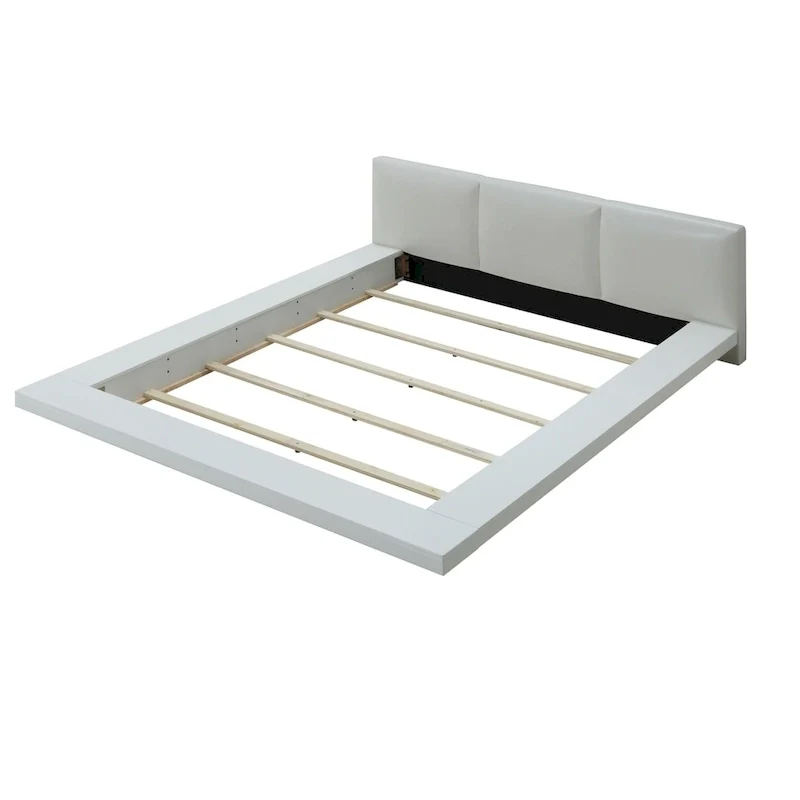 Carbon Loft Ballingham Gloss White Low Profile Upholstered Bed