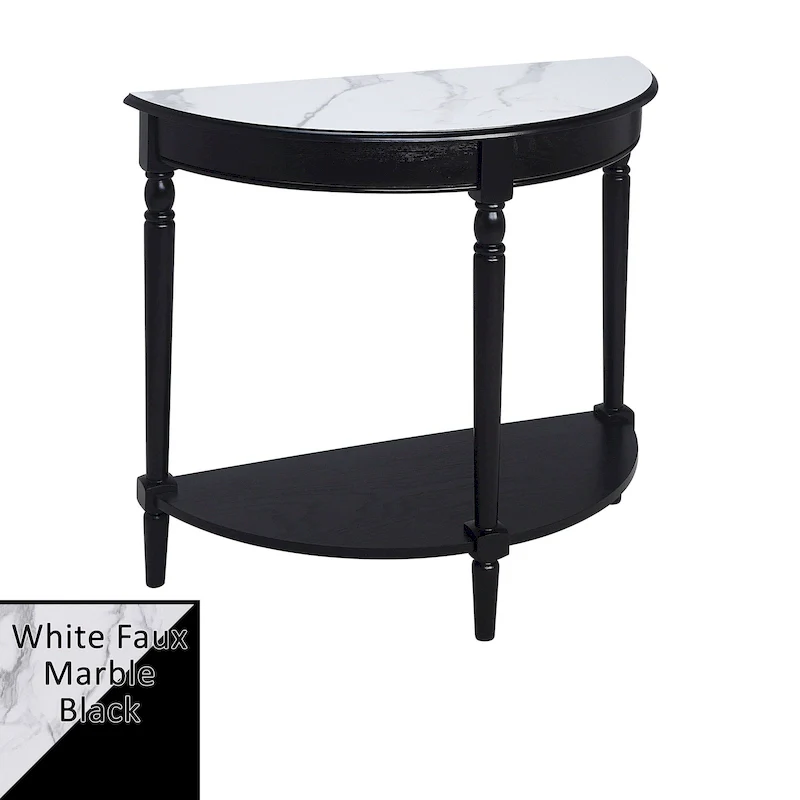Convenience Concepts French Country Half-Round Entryway Table with Shelf