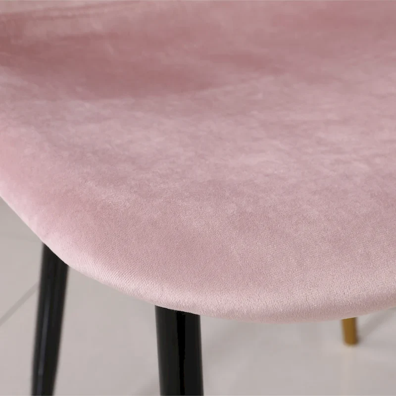 Modern Style 5-Piece Dining Set with Round Table and 4 Velvet Upholstered Chairs