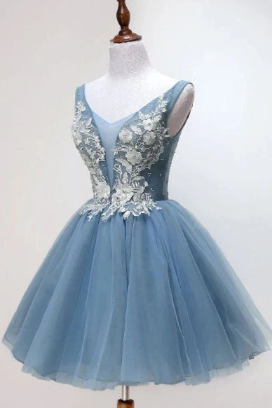 Princess Tulle Appliqued Homecoming Dress