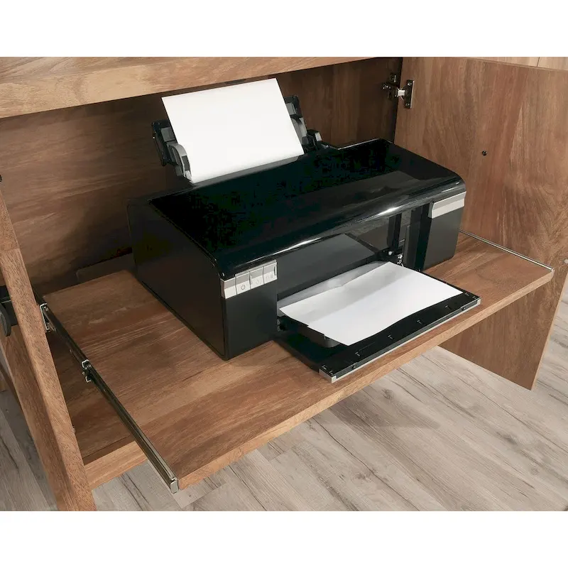 Soft White Office Credenza with Doors – 2-Person Storage
