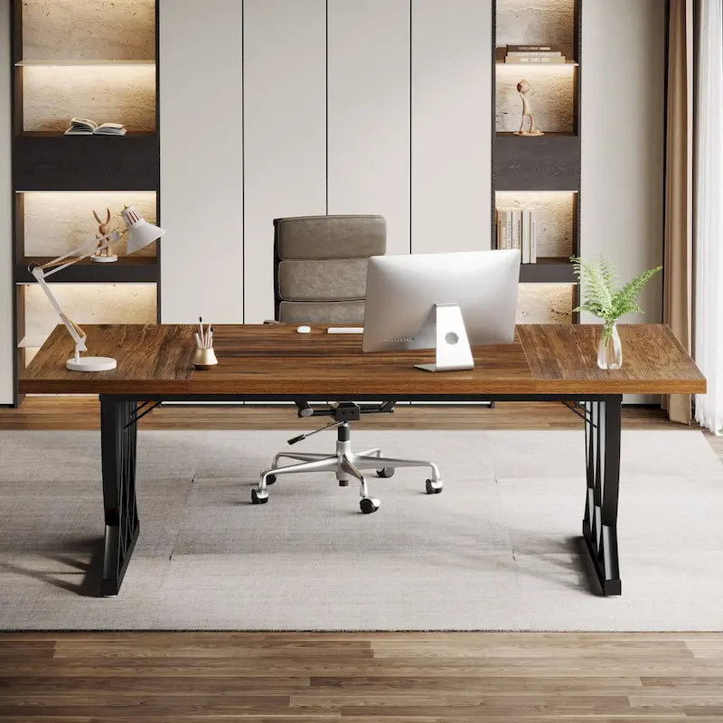 71 Wood Metal Home Office Executive Computer Desk Writing Table