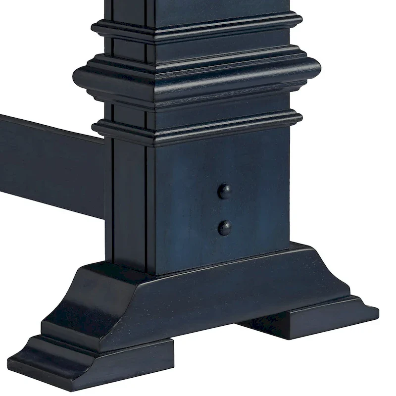 Two-Tone Trestle Leg Wood Dining Bench