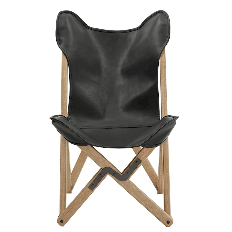 Cantu Genuine Top Grain Leather Tripolina Sling Chair by iNSPIRE Q Modern