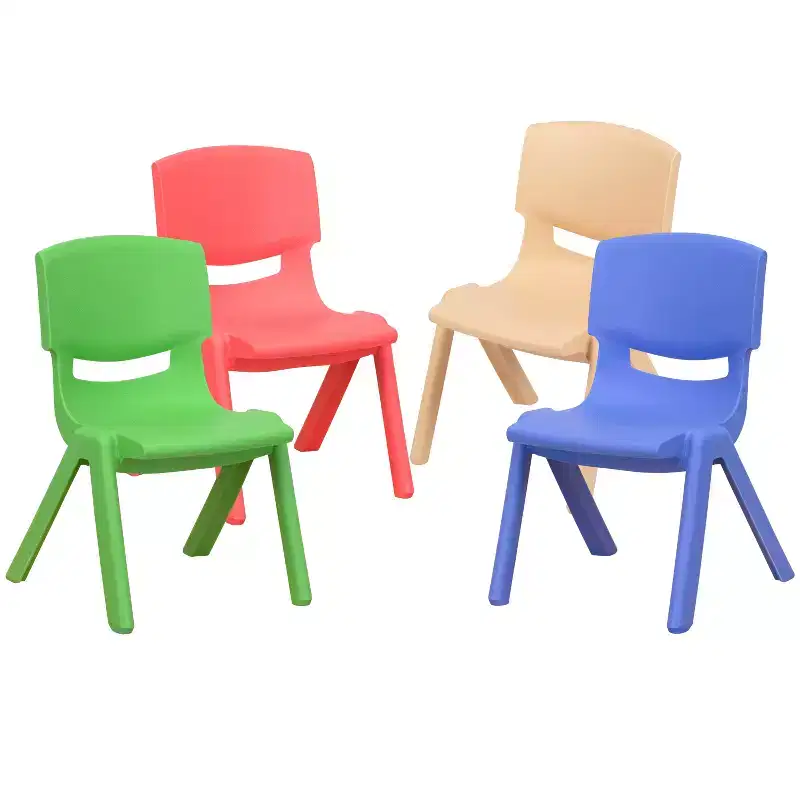 Flash Furniture 4 Pack Plastic Stackable School Chairs with 10.5 Seat Height