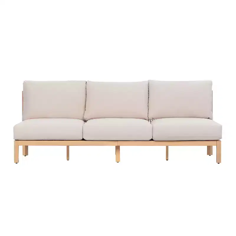 Christopher Knight Home Fabienne 73.23'' Modern Patio Acacia Wood 3-Seater Sofa with Woven Rope Backrest