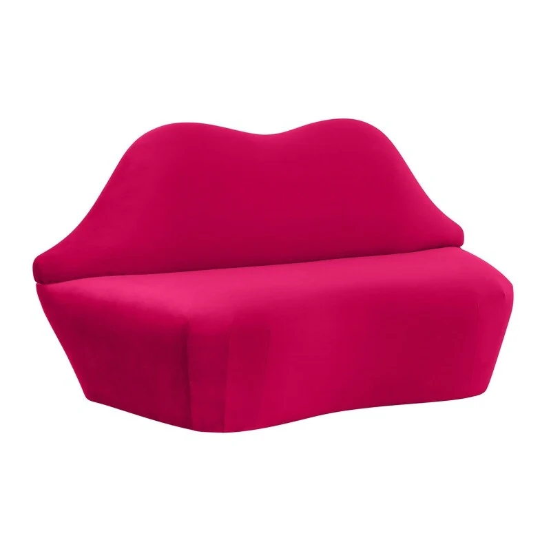 Lips Velvet Settee - 67.7 W x 29.1 D x 36 H