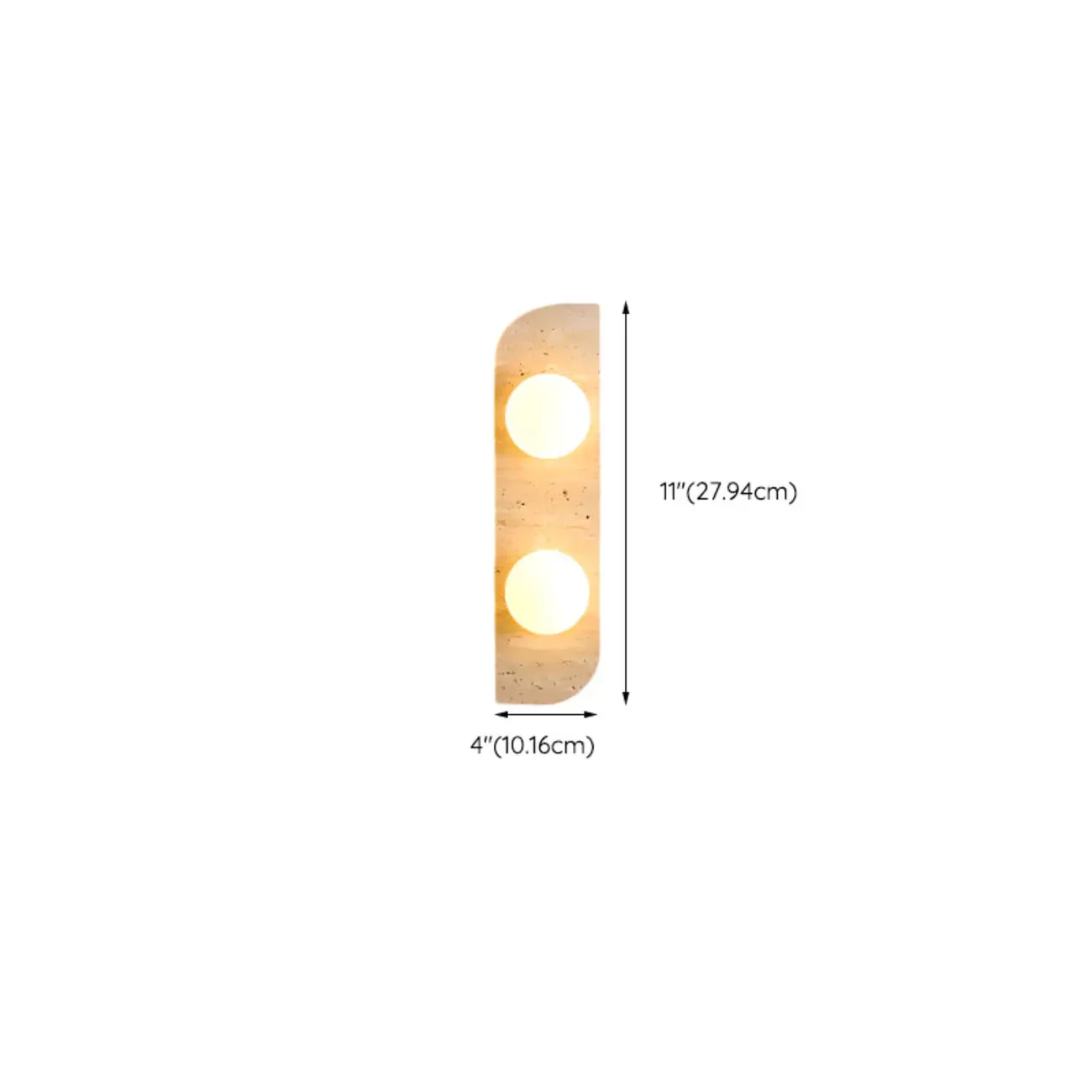 Modern Beige Stone Glass Globe Ambient Wall Sconce