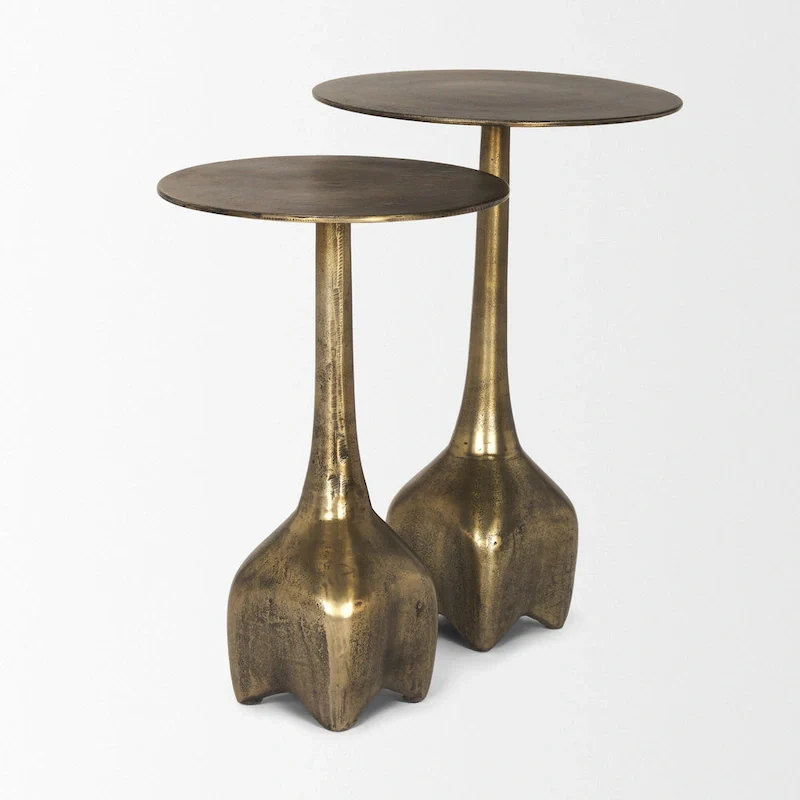 Risha Large Gold Metal Accent Table