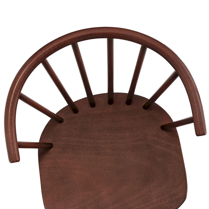 Modern Kitchen Wooden Spindle Back Armless Set of 4 Dining Chairs