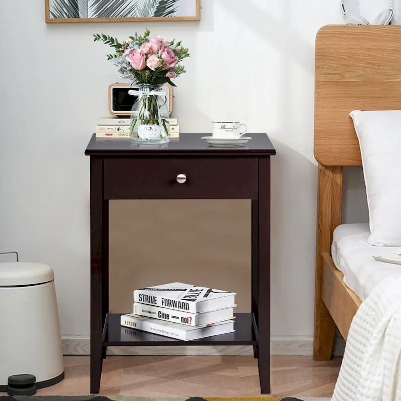 Nightstand End Table Storage Display Bedroom Furniture Drawer