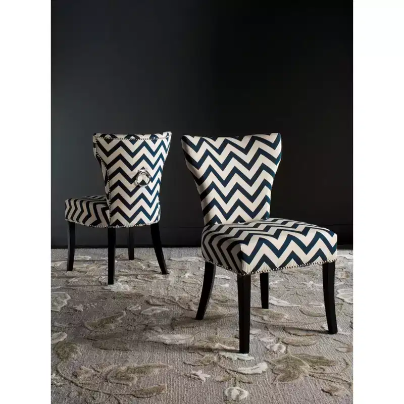Jappic Ring Side Chair - Set of 2 - MCR4721 - Navy/White - Safavieh Couture