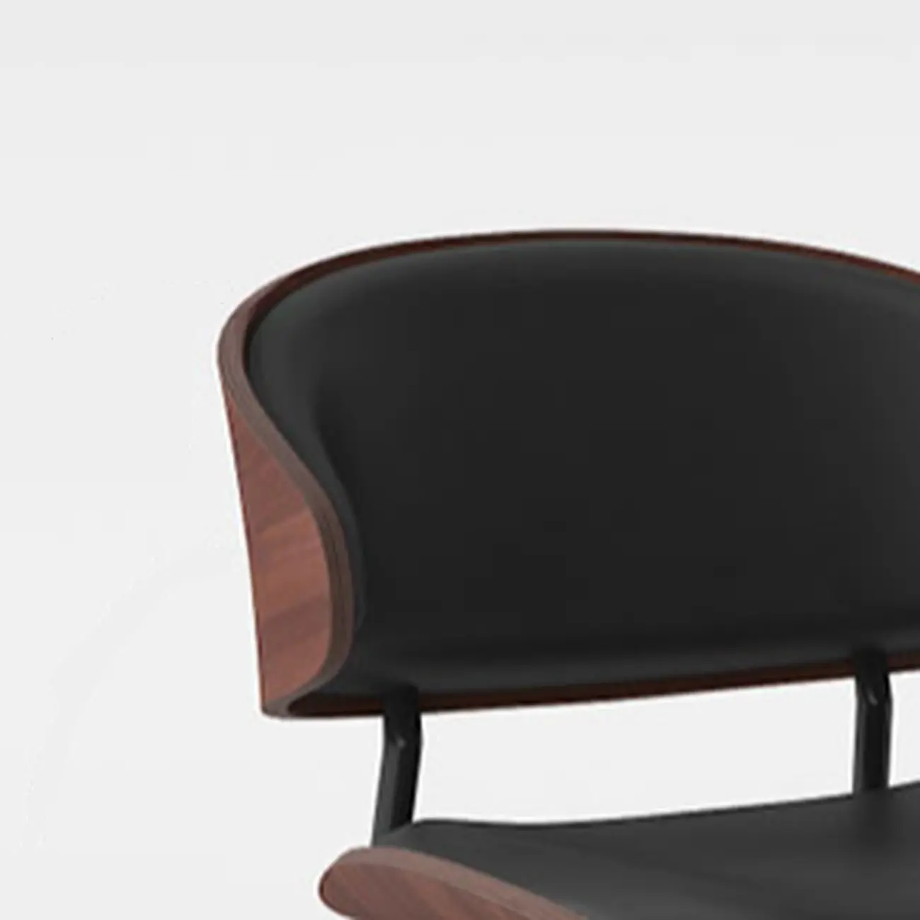 Art Deco Faux Leather Low Back Dining Chair