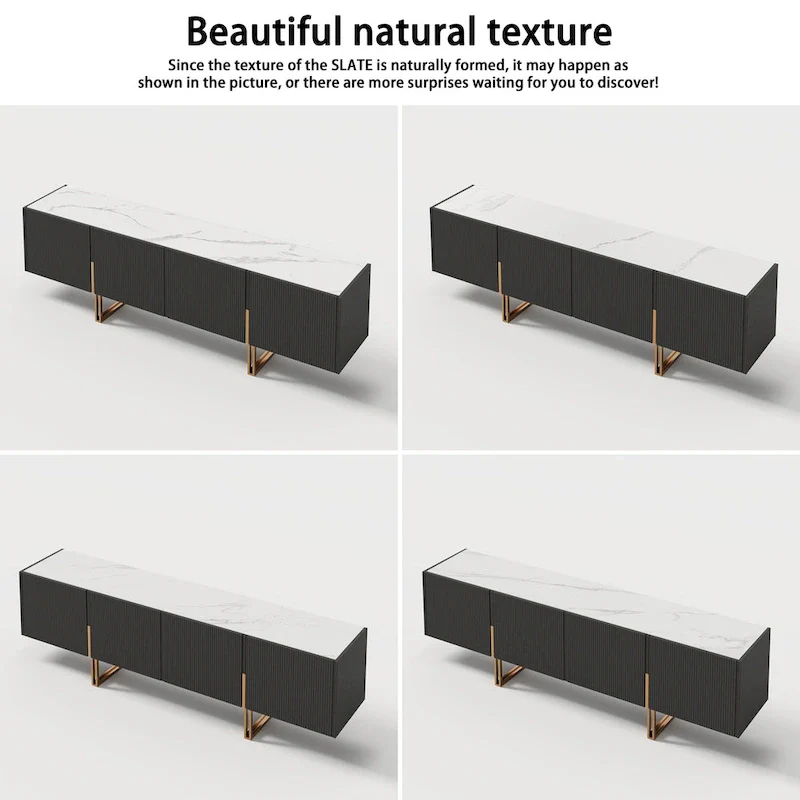 78.7  TV Stand, Entertainment Center with Faux Marble Top