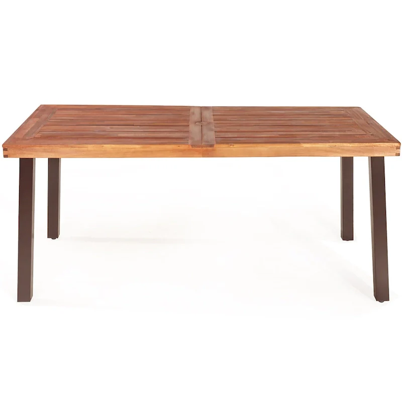 Costway 3 Pieces Picnic Table Set Acacia Wood Table Bench with Steel
