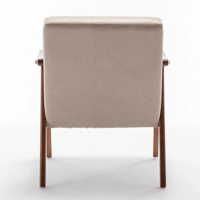 Mid-Century Modern Chair, Living Room Chair with Solid Wood Frame