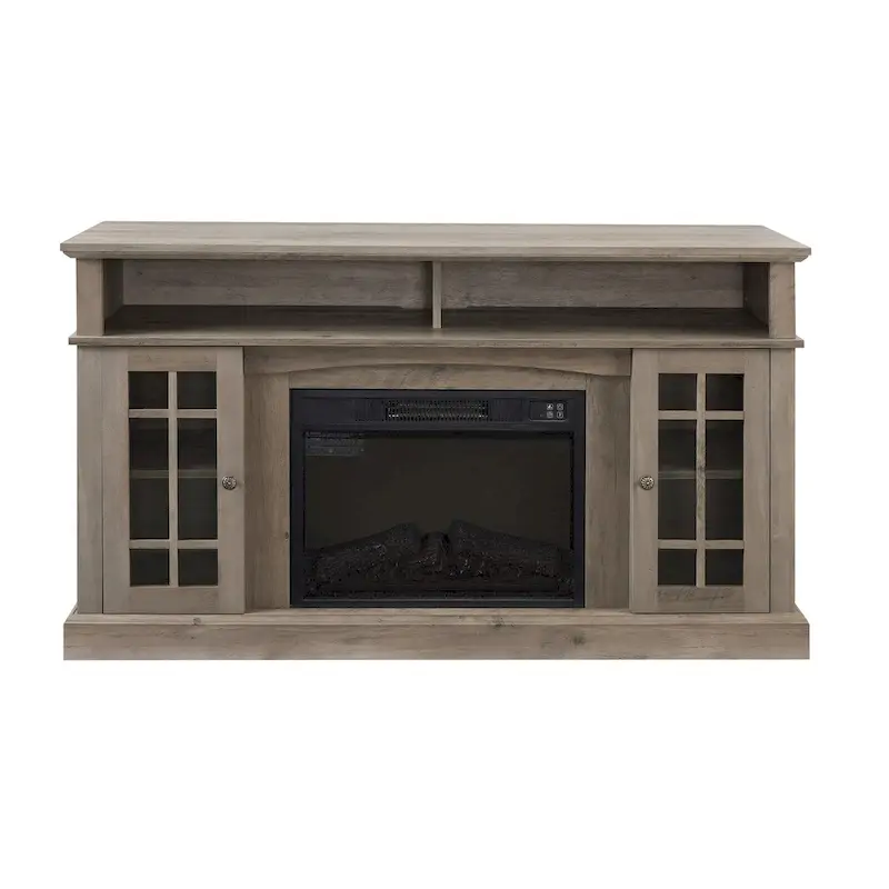 Modern Entertainment Console with 23  Fireplace Inset
