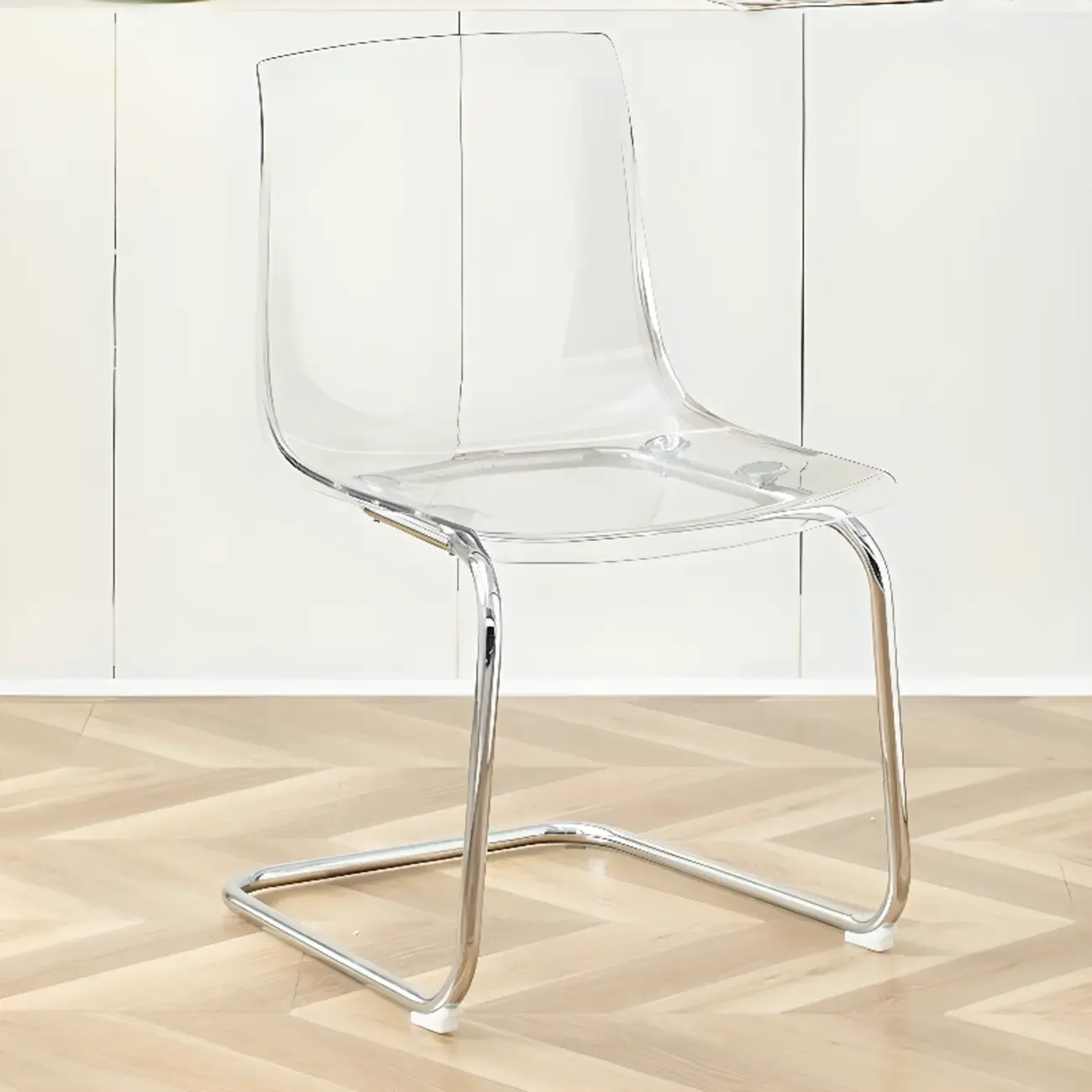 Modern Solid Back Armless Acrylic Dining Chairs