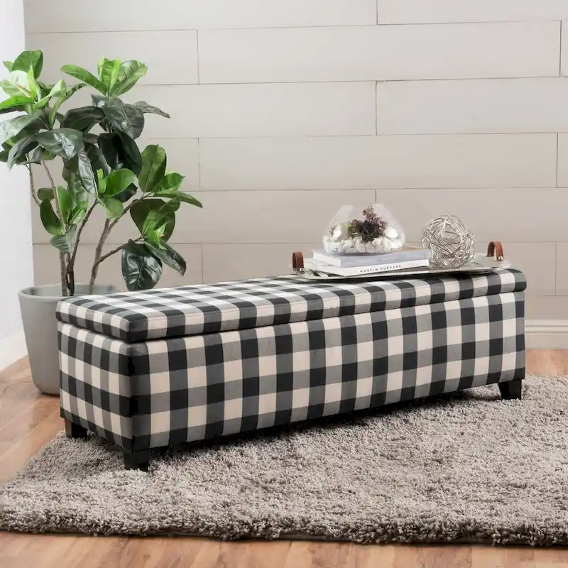 Upholstered Storage Bench with Lift-Top Lid