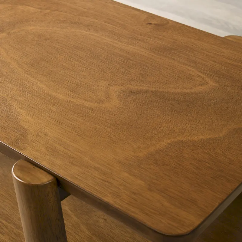 Mid-Century Modern Wood Shelf Coffee Table