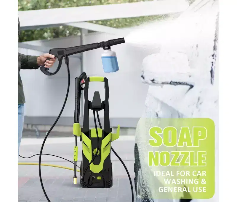 Electric Pressure Washer 3500 PSI 2.0 GPM Power Washer with Foam Cannon and 4 Quick-Connect Nozzles, Green