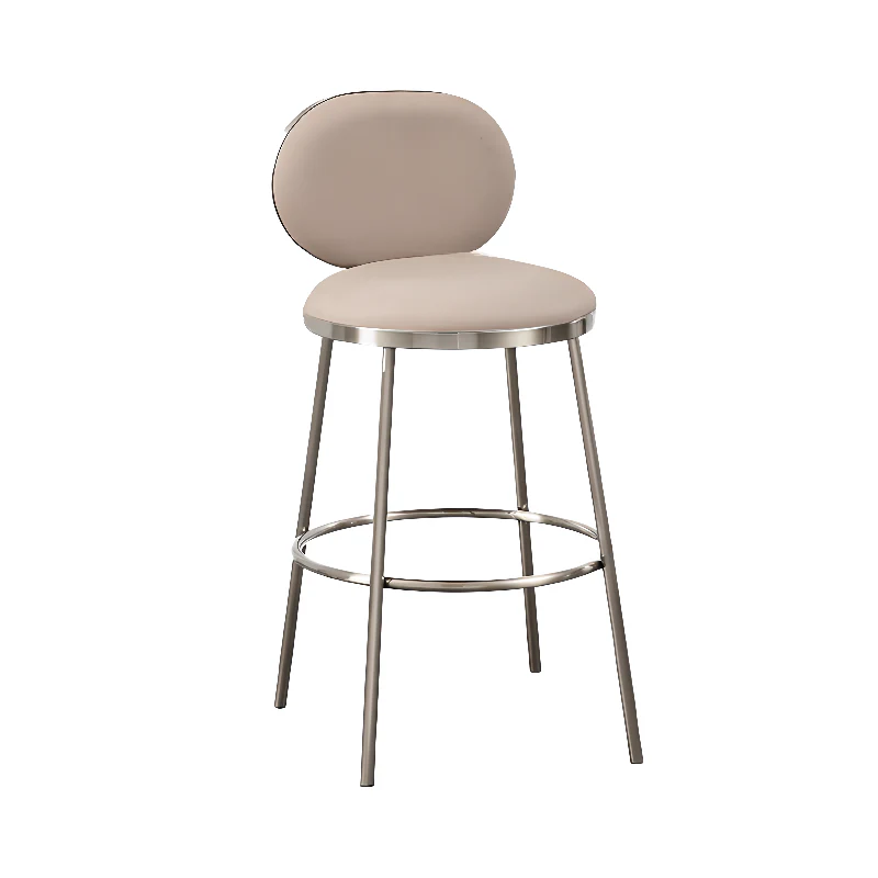 Modern 4-Leg Metal Faux Leather Upholstered Bar Stools