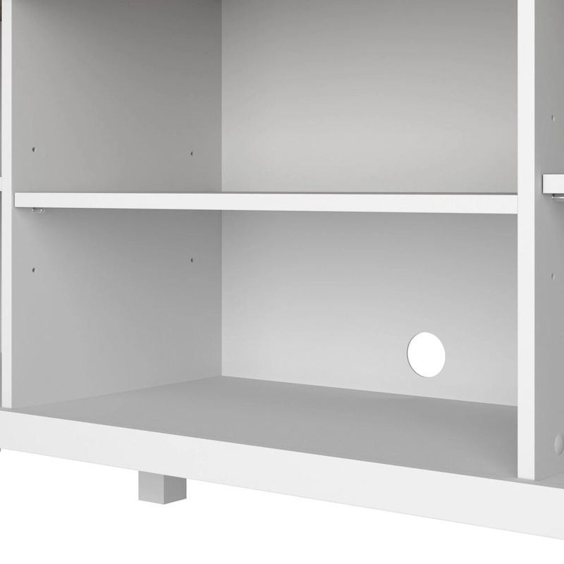 Bush Furniture Mayfield Farmhouse 60W TV Stand with Bookcases.