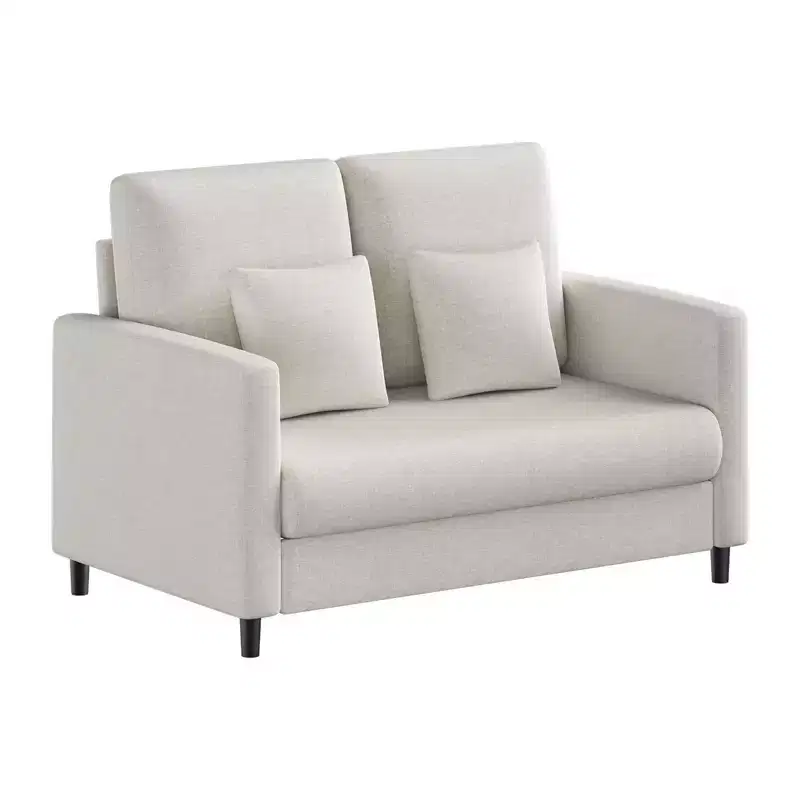 Mid Century Loveseat Sofa for Small Spaces 52, Solid Wood Frame, Tool-Free Assembly