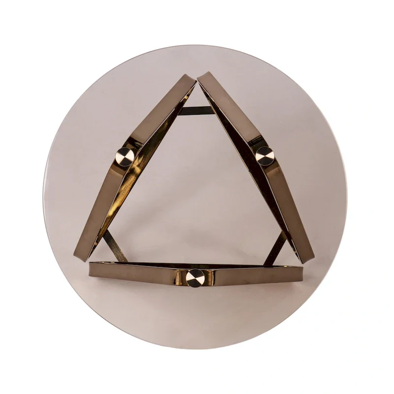 24 Champagne Glass And Iron Round End Table - 22x22x24.25