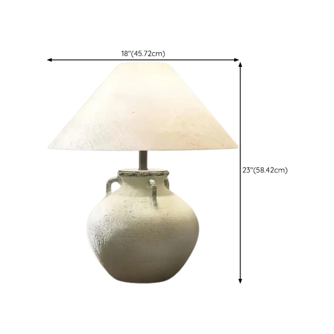 Ceramic Table Lamp with Cone Fabric Shade, LED Compatible