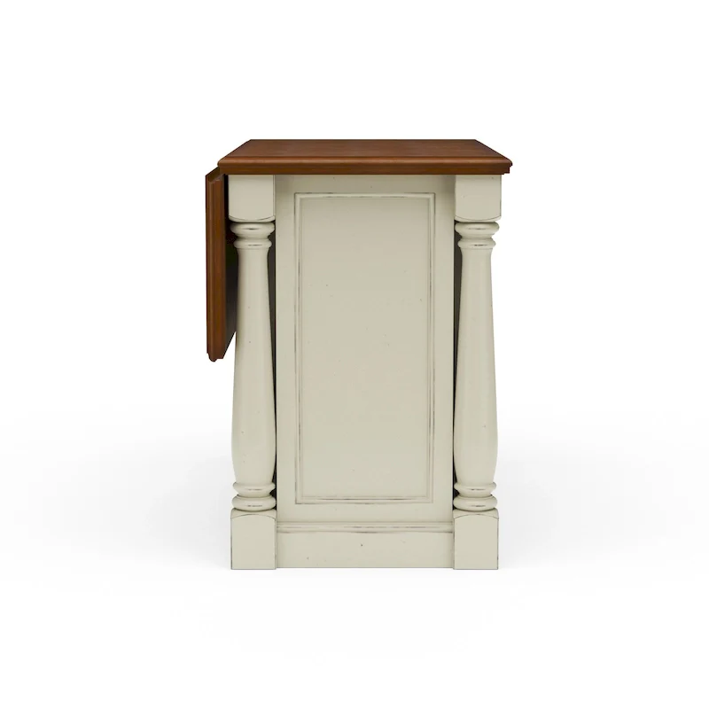 Monarch Off-White Wood Kitchen Island by Homestyles - 48 x 36 x 25