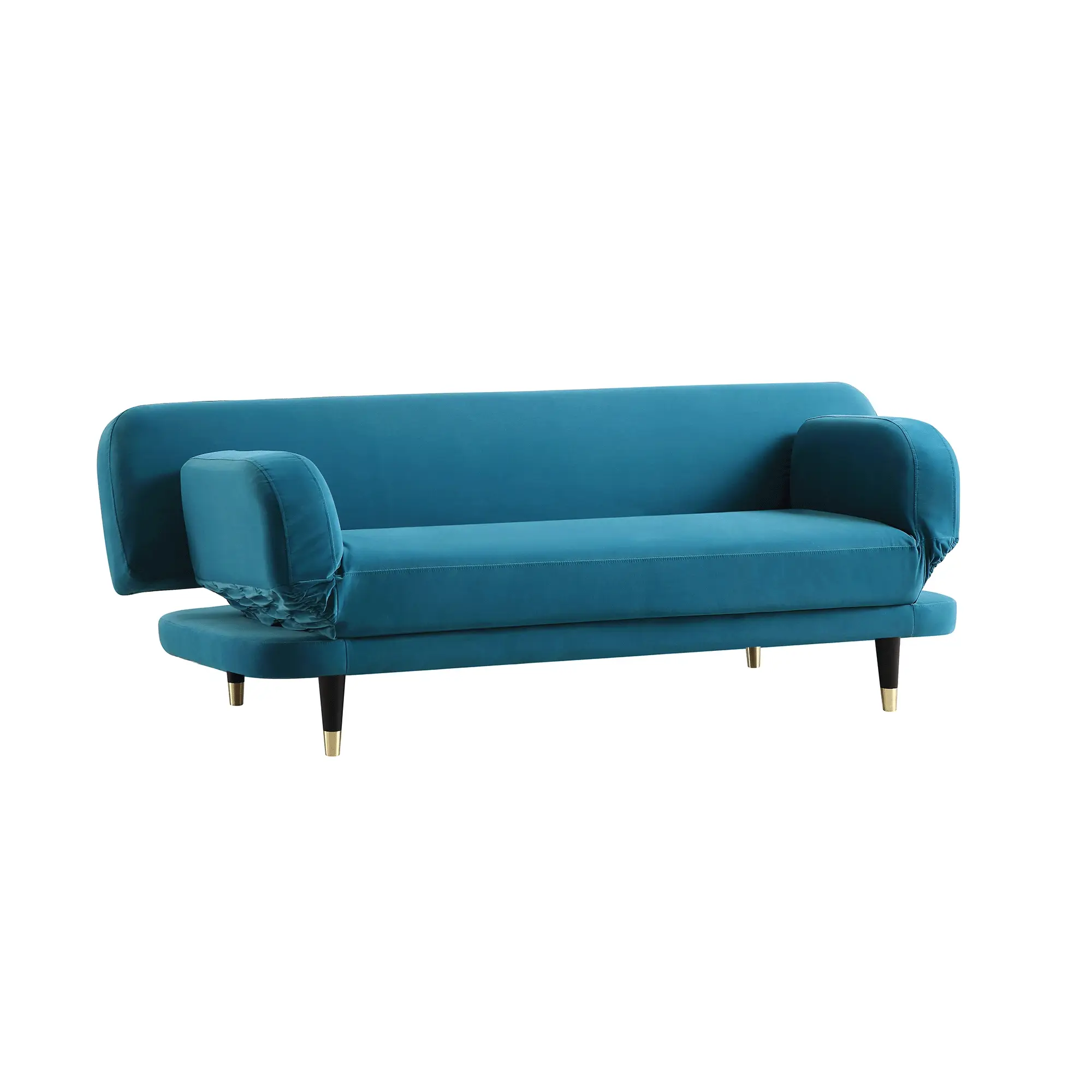 2-Seater Sofa Bed, Teal Velvet