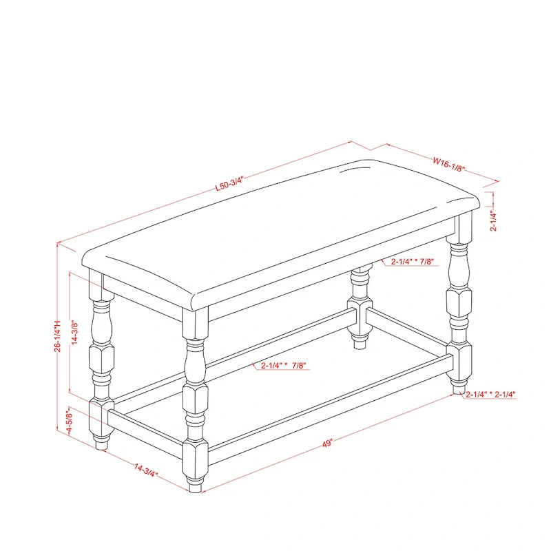 Graypath Farmhouse 50-inch Counter Height Bench