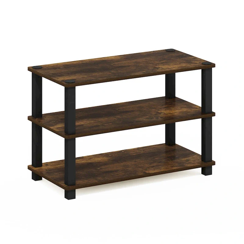 3-Tier Shoe Rack, Amber Pine/Black, No-Tools Assembly, Holds up to 9 Pairs