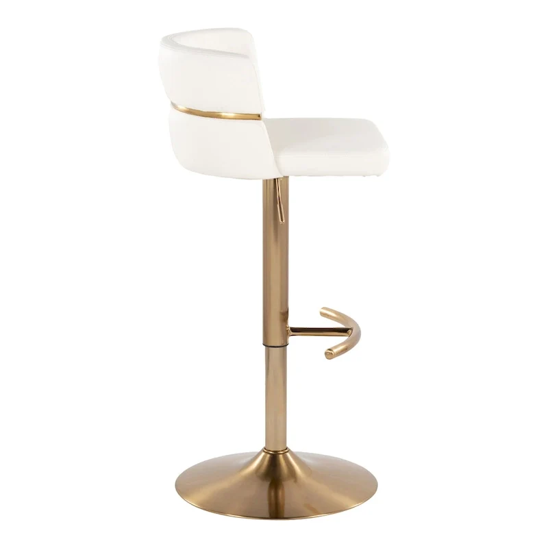 Adjustable Bar Stools with Rounded T Footrest Set of 2