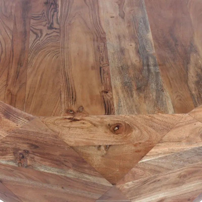Bon 33 Inch Diamond Shape Acacia Wood Coffee Table With Smooth Top, Natural Brown