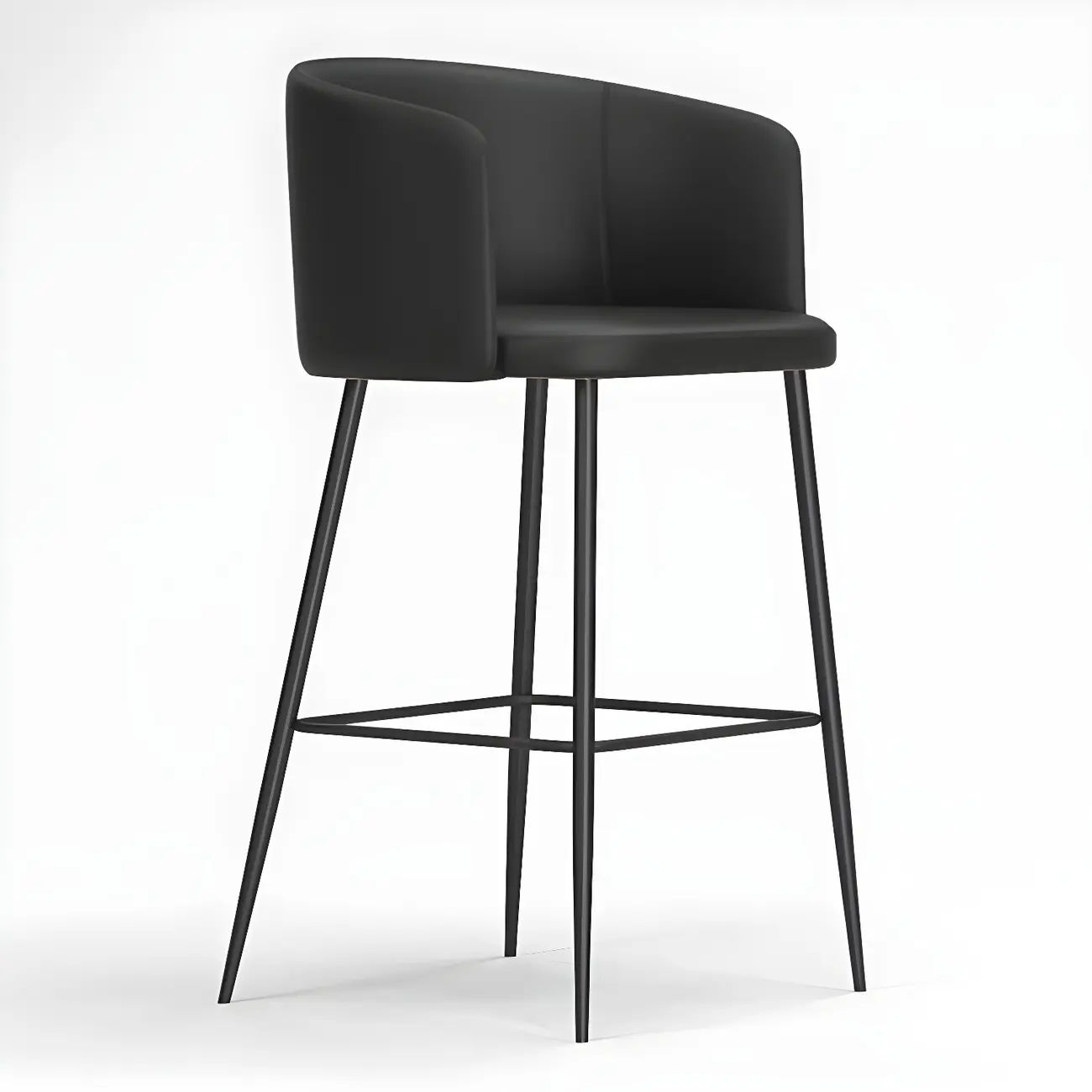 Bucket Faux Leather Wingback Counter Height Bar Stools